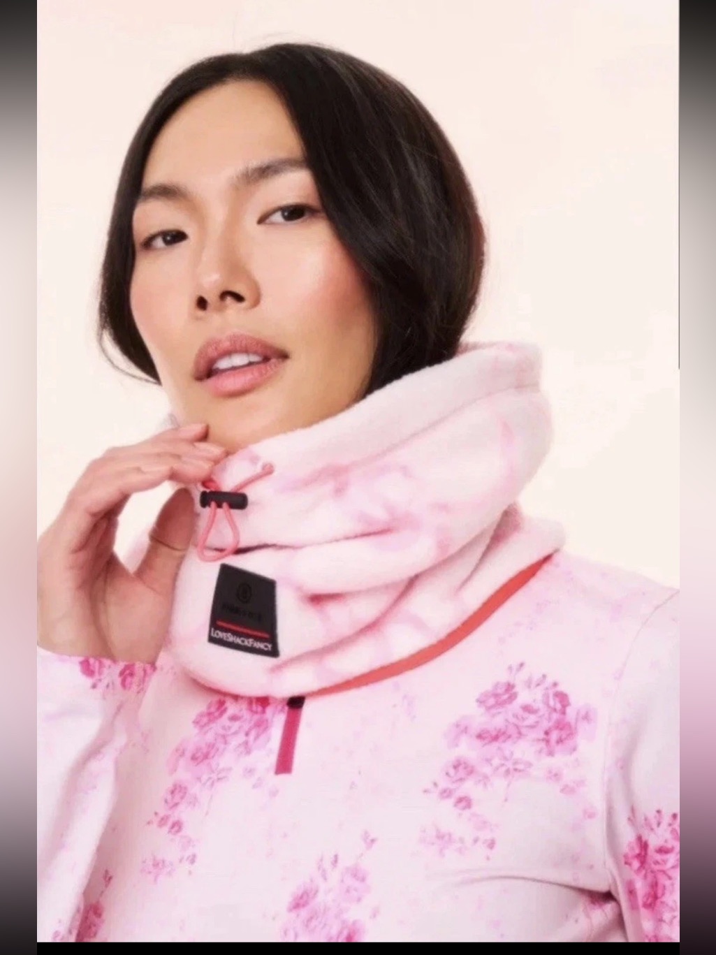 Loveshackfancy Pink Fleece Cowl Neck Warmer
